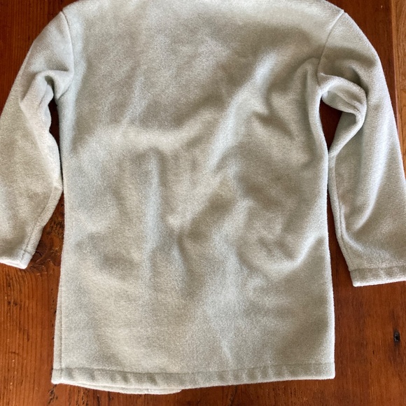 3/$15 Women's Jacket/Coat , Fuzzy, Hidden Buttons, Scoop Neck Sage/Mint Green - Picture 4 of 13